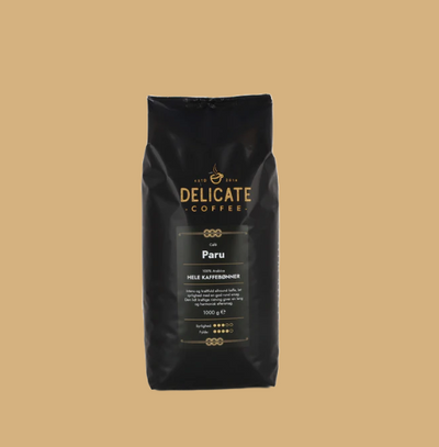 Paru kaffepose fra Delicate Coffee, intens 100% Arabica med noter af nødder