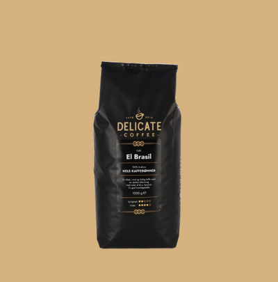 El Brasil kaffepose fra Delicate Coffee, blød 100% Arabica med noter af karamel